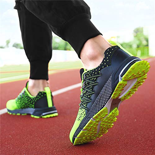 SOLLOMENSI Zapatillas Hombres Deporte Running Zapatos para Correr Gimnasio Sneakers Deportivas Padel Transpirables Casual Montaña 42 EU A Verde