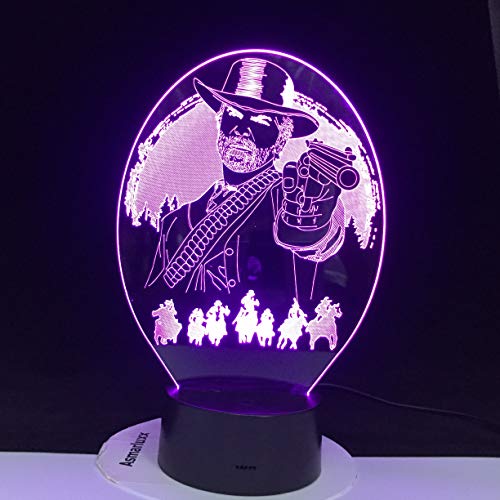 Solo 1 artículo Juego de decoración de dormitorio Lámparas de luz nocturna USB para regalo Decoración para el hogar Lámpara LED 3D