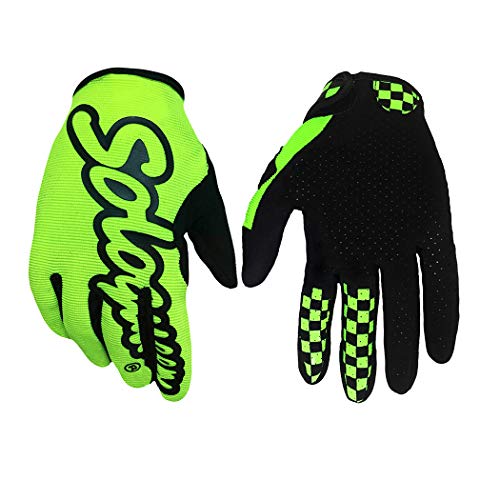 SOLO QUEEN Guantes de Moto y Bicicleta y ATV para Verano Una Sola Capa Ciclismo Adulto Unisexo Coloreado Antideslizante (M, Amarillo)