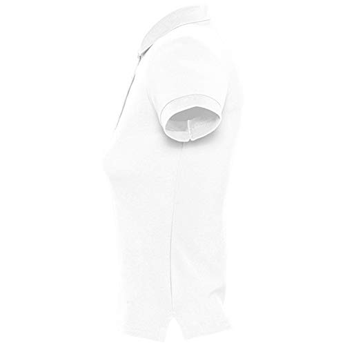 SOLS- Polo de Manga Corta de algodón piqué para Mujer (XXL) (Blanco)