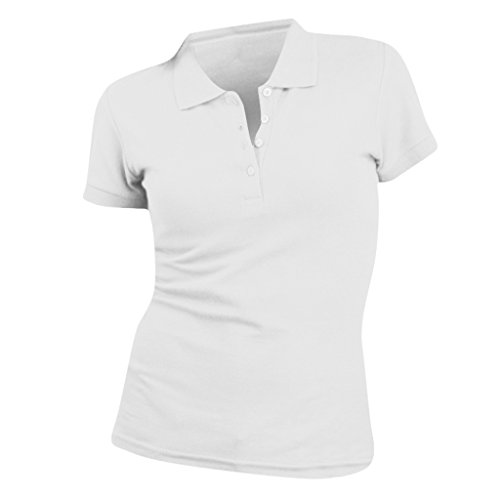 SOLS- Polo de Manga Corta de algodón piqué para Mujer (XXL) (Blanco)