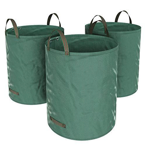 SONGMICS Bolsas para Desechos de Jardín, Saco para Residuos, Juego de 3 Unidades con Capacidad de 272L, Verde GTS272L