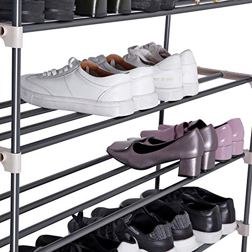 SONGMICS DIY Zapatero de 10 Niveles Estantería con Capacidad máx. de 50 Pares de Zapatos Color Gris LSA10G