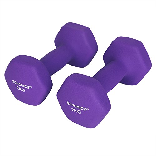 SONGMICS Juego de 2 Mancuernas para Gimnasio y Entrenamiento 2 x 2 kg SYL64PL