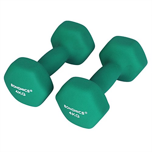 SONGMICS Juego de 2 Mancuernas para Gimnasio y Entrenamiento 2 x 4 kg SYL68GN