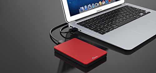 Sonnics 320GB Rojo Disco duro externo portátil de Velocidad de transferencia ultrarrápida USB 3.0 para PC Windows, Apple Mac, Smart TV, XBOX ONE y PS4