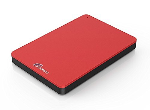 Sonnics 320GB Rojo Disco duro externo portátil de Velocidad de transferencia ultrarrápida USB 3.0 para PC Windows, Apple Mac, Smart TV, XBOX ONE y PS4