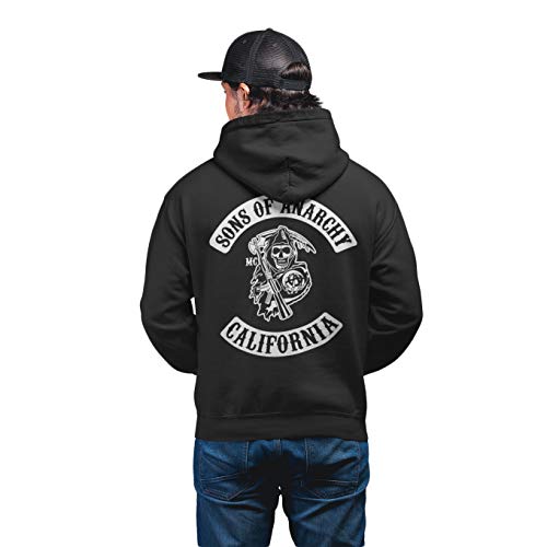 Sons of Anarchy Cremallera Estilo Sudadera con Capucha (S-3XL) (2XL)