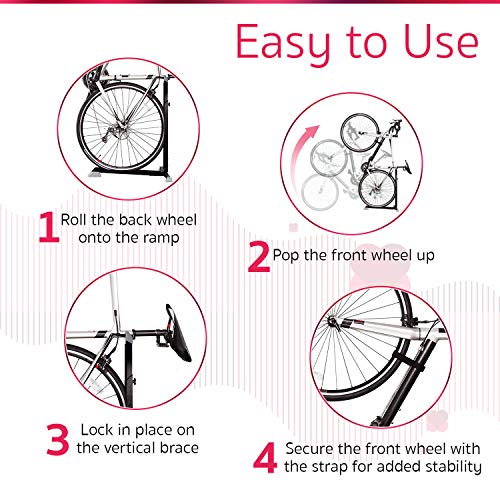 Soporte Bike Nook portátil para guardar bicicletas en interior. Rack estático de altura ajustable para ahorrar espacio