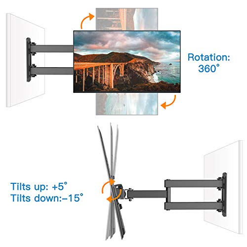 Soporte de Pared para TV 13" - 42" - Girar, Inclinar, Extender y Retraer - Montaje Televisor Sólido Carga hasta 20kg - Mejor Ángulo de Visión - Máx. VESA 200x200mm