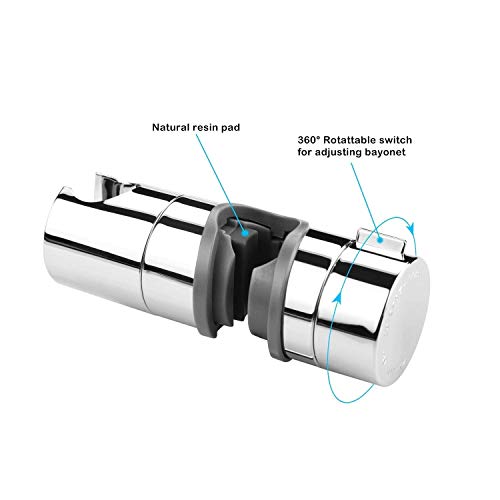 Soporte Ducha Aoleca 18-25mm ABS Almohadilla Ajustable del Cromo del Soporte de la Abrazadera del resbalador de Ducha Rotating 360 Degrees, PB4 para el Cuarto de baño