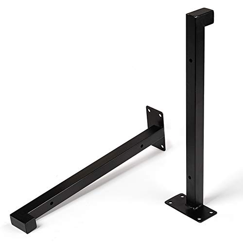 Soporte para Estanterías de Metal - 30cm Fondo Plaza Soporte de Pared Multiuso Decorativo Estilo Industrial Retro, Estanterías del Hierro de Vendimia de Almacenamiento Montaje en Pared Negro