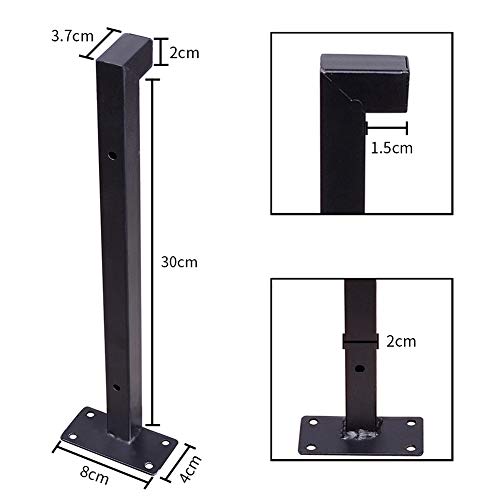 Soporte para Estanterías de Metal - 30cm Fondo Plaza Soporte de Pared Multiuso Decorativo Estilo Industrial Retro, Estanterías del Hierro de Vendimia de Almacenamiento Montaje en Pared Negro