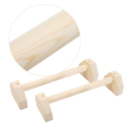 Soporte para flexiones Barras Paralelas de Madera Equipo Deportivo Asas de Empuje de Madera con Doble Varilla Para Entrenamiento de Ejercicio Marco de Soporte de Madera Maciza Push-up