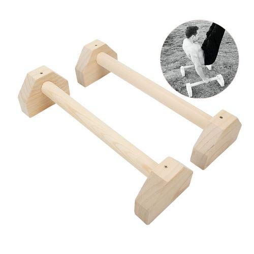 Soporte para flexiones Barras Paralelas de Madera Equipo Deportivo Asas de Empuje de Madera con Doble Varilla Para Entrenamiento de Ejercicio Marco de Soporte de Madera Maciza Push-up