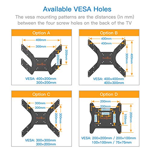 Soporte TV de Pared Articulado Inclinable y Giratorio para Pantallas de 26-55 Pulgadas, hasta 40 kg, MAX VESA 400x400mm