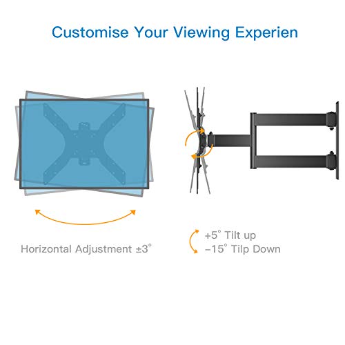 Soporte TV de Pared Articulado Inclinable y Giratorio para Pantallas de 26-55 Pulgadas, hasta 40 kg, MAX VESA 400x400mm