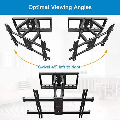 Soporte TV de Pared Articulado Inclinable y Giratorio para Pantallas de 37-75 Pulgadas, hasta 60 kg, MAX VESA 600x400mm, Cable HDMI Y Nivel de Burbuja Incluidos