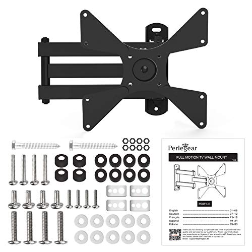 Soporte Universal de Pared para TV Giratorio, inclinable y rotatorio - Se Adapta a los televisores de Pantalla Plana LCD/LED de 10-40”– Extiende 43.59cm - Soporta hasta 20kg - MAX VESA 200X200mm