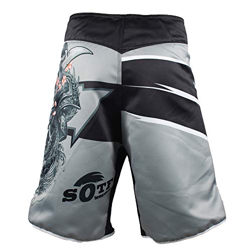 sotf Pantalones Cortos Shorts Modelo Samurai Ideales MMA K-1 Kick Boxing Boxeo Crossfit etc. (M)