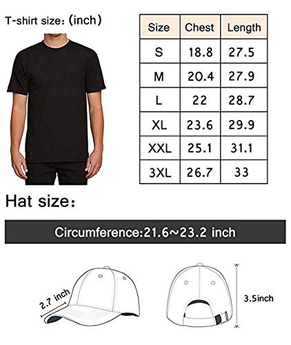 SOTTK Camisetas y Tops Hombre Polos y Camisas,t-Shirts, Tee's, Alice, Cheshire Cat Men's Classic T-Shirt with Washed Denim Baseball Hat Black