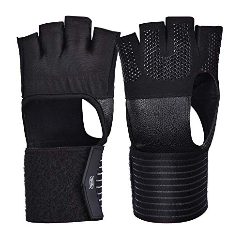 Soumit - Guantes de gimnasio profesionales con soporte de muñeca, antideslizantes, guantes de gimnasio para protección de la palma, apto para fitness, levantamiento de pesas, crossfit, unisex