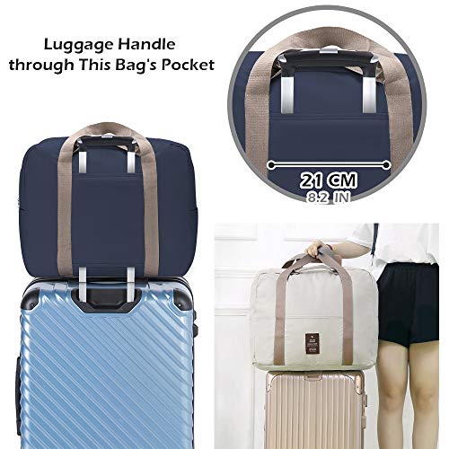 SPAHER Bolsa de Equipaje Bolsas de Viaje Plegable Duffle Bag Ligero Impermeable Organizador de Hombro de Almacenamiento de Transporte de Bolsas para IR de Compras Gimnasio Deportes Camping 40L Armada