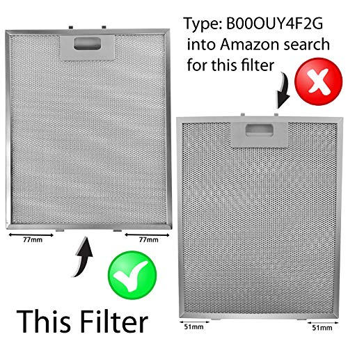 Spares2go Universal Filtro de malla de Metal para todas las marcas de campana extractora/extractor ventilación (plata, 320 x 260 mm)