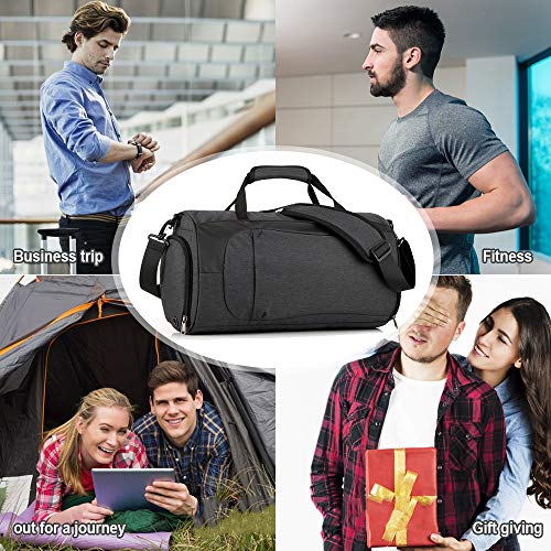 SPECOOL Bolsa de Deporte para Viaje,Bolsa de Gimnasio con Compartimento para Zapatos y Ropa Mojada Bolsa de Viaje Impermeable para Hombres y Mujeres Bolso Deportivo de Entrenamiento de Yoga (Negro)