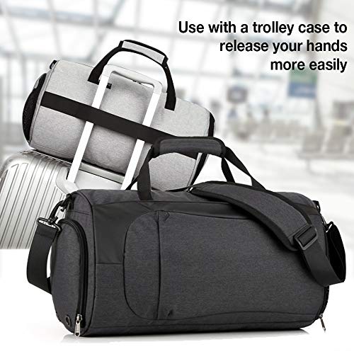 SPECOOL Bolsa de Deporte para Viaje,Bolsa de Gimnasio con Compartimento para Zapatos y Ropa Mojada Bolsa de Viaje Impermeable para Hombres y Mujeres Bolso Deportivo de Entrenamiento de Yoga (Negro)