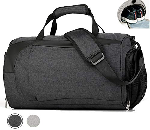 SPECOOL Bolsa de Deporte para Viaje,Bolsa de Gimnasio con Compartimento para Zapatos y Ropa Mojada Bolsa de Viaje Impermeable para Hombres y Mujeres Bolso Deportivo de Entrenamiento de Yoga (Negro)