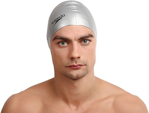 Speedo Palin Silicone - Gorro de natación para hombre, tamaño único, color plateado