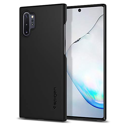 Spigen Funda para Galaxy Note 10 Plus/Note 10+ Thin Fit con Plástico Fino Mate y Un Agarre Excelente - Negro