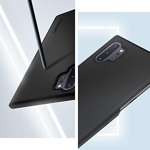 Spigen Funda para Galaxy Note 10 Plus/Note 10+ Thin Fit con Plástico Fino Mate y Un Agarre Excelente - Negro