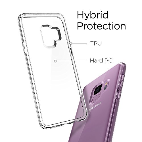 Spigen Funda Ultra Hybrid Compatible con Samsung Galaxy S9 Plus (2018), Protección híbrida de la caída - Transparente