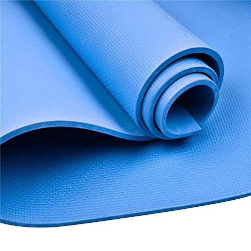 Sponsi Alfombra de Yoga Colchoneta de Gimnasia con Ejercicio Antideslizante EVA de 8 mm de Espesor - Yoga, Pilates, Abdominales, estiramientos, hogar, Gimnasio - Azul