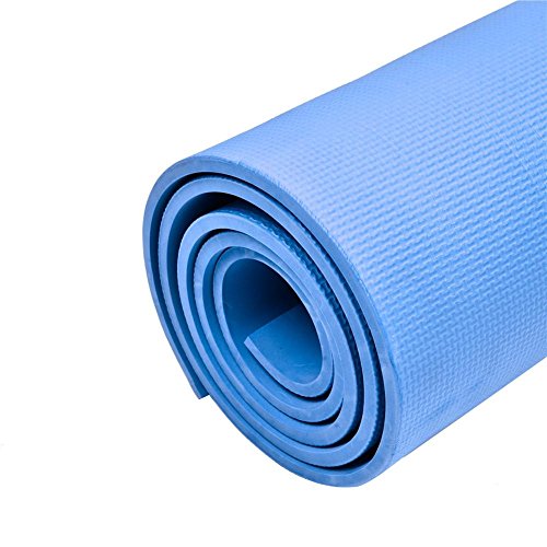 Sponsi Alfombra de Yoga Colchoneta de Gimnasia con Ejercicio Antideslizante EVA de 8 mm de Espesor - Yoga, Pilates, Abdominales, estiramientos, hogar, Gimnasio - Azul