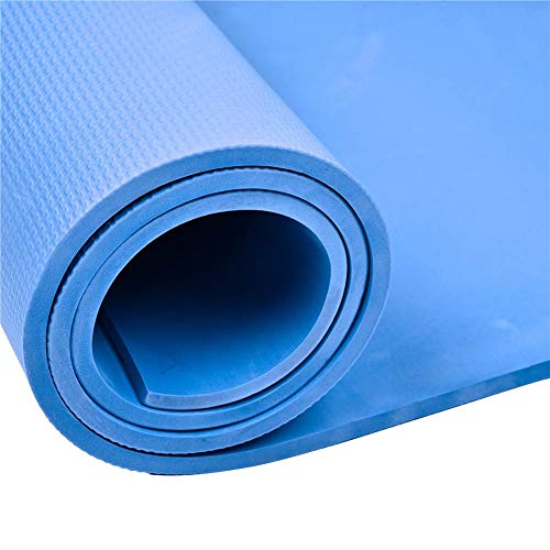 Sponsi Alfombra de Yoga Colchoneta de Gimnasia con Ejercicio Antideslizante EVA de 8 mm de Espesor - Yoga, Pilates, Abdominales, estiramientos, hogar, Gimnasio - Azul