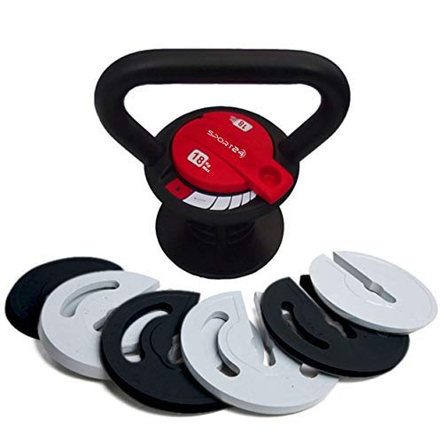 Sport24 Kettlebell de Hierro Fundido Ajustable con Toalla -para Brazos Piernas Núcleo Músculo Ejercicio Cuerpo Cuerpo Fuerza Peso Gimnasio 5Kg 10kg 12kg 18kg(2X Rojo)