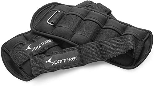 Sportneer - Juego de 2 Pesas para Tobillo y muñeca (0.97 g hasta 4.6 kg), Color Negro