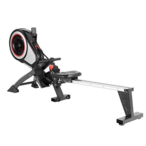 SportPlus Máquina de Remo Fitness para Uso Interior – Incluye Receptor de Ritmo Cardíaco de 5 kHz en de Remo – Máquina de Remo Plegable – Máx. Peso Usuario 150 Kg