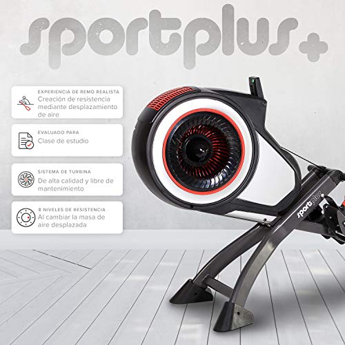 SportPlus Máquina de Remo Fitness para Uso Interior – Incluye Receptor de Ritmo Cardíaco de 5 kHz en de Remo – Máquina de Remo Plegable – Máx. Peso Usuario 150 Kg