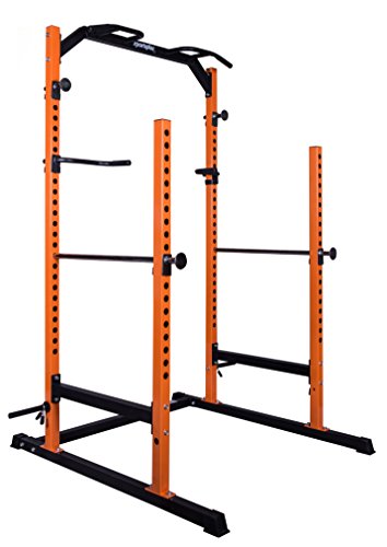 SportPlus SP-HG-020 Power Rack Jaula Potencia con Soporte para Pesos– Musculación y Crosstraining – Dominadas, Dips, Press de Banca, etc. – Seguridad Comprobada, 136x120x210cm