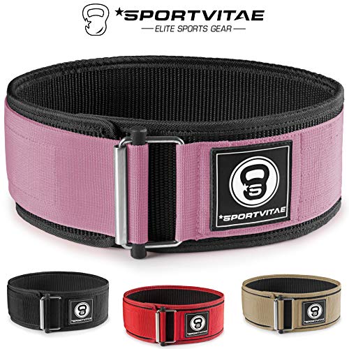 Sportvitae - Cinturón AUTOBLOCANTE Levantamiento de Pesas Nailon - Ideal Crossfit Musculación Halterofilia Powerlifting Fitness Entrenamientos de Fuerza - Ligero Resistente Ajustable - Hombre y Mujer