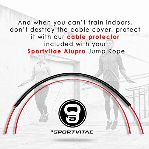 Sportvitae Comba ALUPRO de Alta Velocidad | Speed Jump Rope |Empuñaduras de Aluminio Muy Ligeras y Cómodas | Cable de Acero 2,5 mm | Cuerda Ideal para Crossfit, Boxeo, MMA, Fitness | Hombre y Mujer
