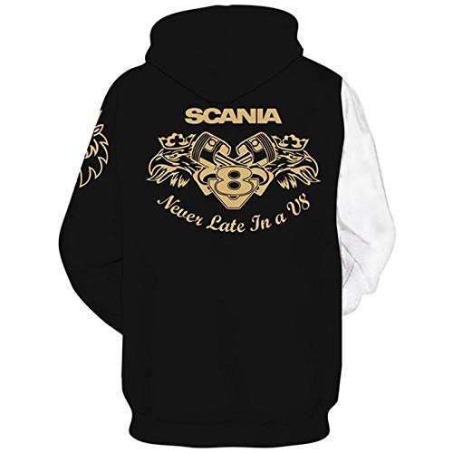 SPORTYAN 3D Completo Impresión Sudaderas con Capucha,Camiseta,Chaqueta Scania Punisher Hombres Ligero Camisa de Entrenamiento Unisexo Casual Ropa Deportiva Suelto / A1 / M