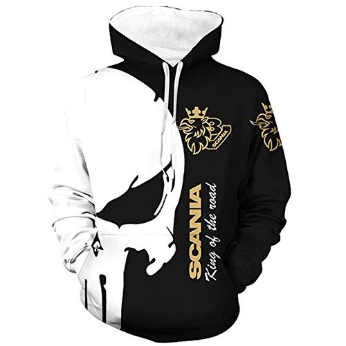 SPORTYAN 3D Completo Impresión Sudaderas con Capucha,Camiseta,Chaqueta Scania Punisher Hombres Ligero Camisa de Entrenamiento Unisexo Casual Ropa Deportiva Suelto / A1 / M