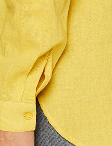 Springfield Gym.Camisa M/L Mao Lino-c/07 Blusa, Amarillo (Yellow/Gold 7), 38 (Tamaño del Fabricante: 38) para Mujer