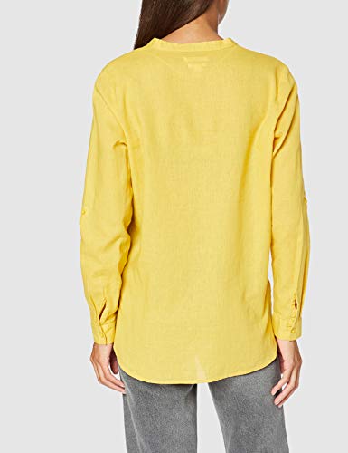 Springfield Gym.Camisa M/L Mao Lino-c/07 Blusa, Amarillo (Yellow/Gold 7), 38 (Tamaño del Fabricante: 38) para Mujer