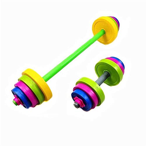 SSGLOVELIN Muscle 11pcs / Set Niños Barra Conjunto niños con Mancuernas Set Culturismo Entrenamiento del Ejercicio de Maquinaria en niños Gimnasio en casa (Tipo Largo)